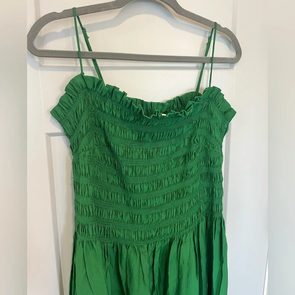 H&M Smocked-Bodice Strappy Green Dress - Picture 5 of 7